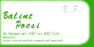 balint pocsi business card